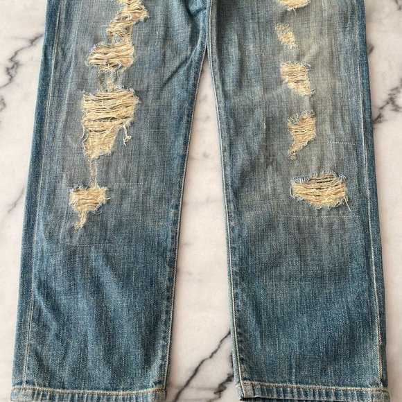 Current Elliott 'The Boyfriend' Denim in Tattered Destroyed - Picture 3 of 12